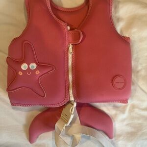 Kids Pink Swim Vest with Star Fish Design
